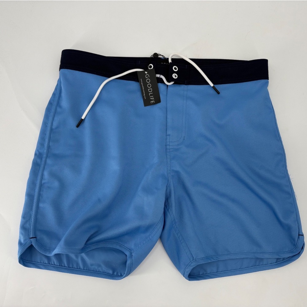 Goodlife Mens Swim Trunks Azure Blue Board Shorts Size 34 GLS19SB